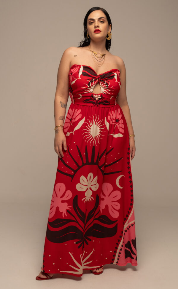 PASSIONFLOWER STRAPLESS DRESS - Image 4