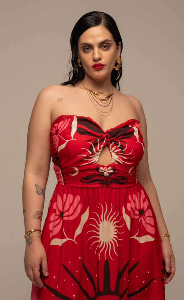 PASSIONFLOWER STRAPLESS DRESS - Image 3