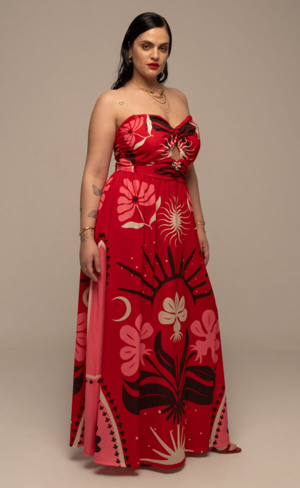 PASSIONFLOWER STRAPLESS DRESS - Image 2