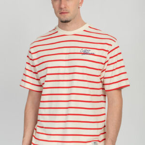 Coffee culture stripes t-shirt Red/Ivory